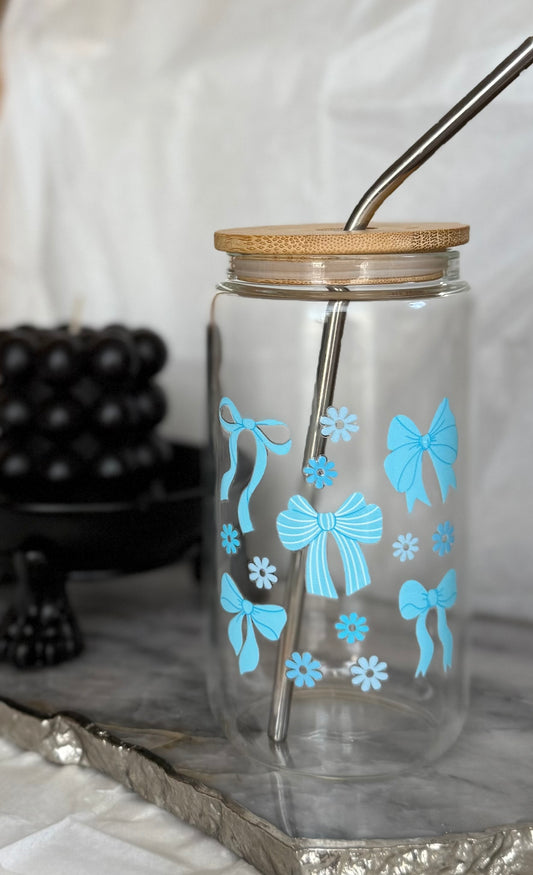💙 Elegant & Timeless – 1 of 1 Exclusive Bow Tumbler 💙