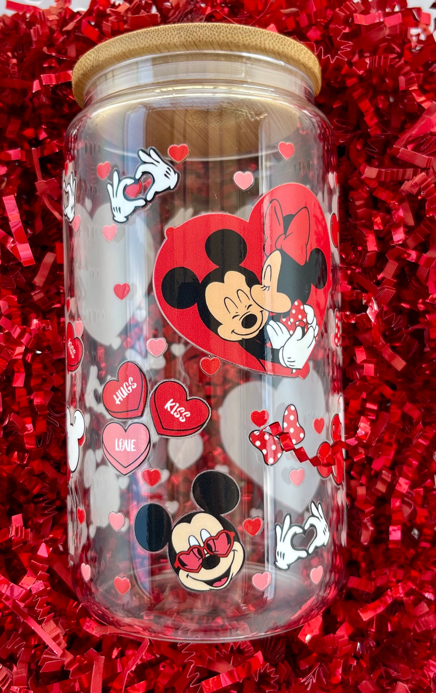 Valentine’s Love Glass Tumbler – Mickey & Minnie Inspired