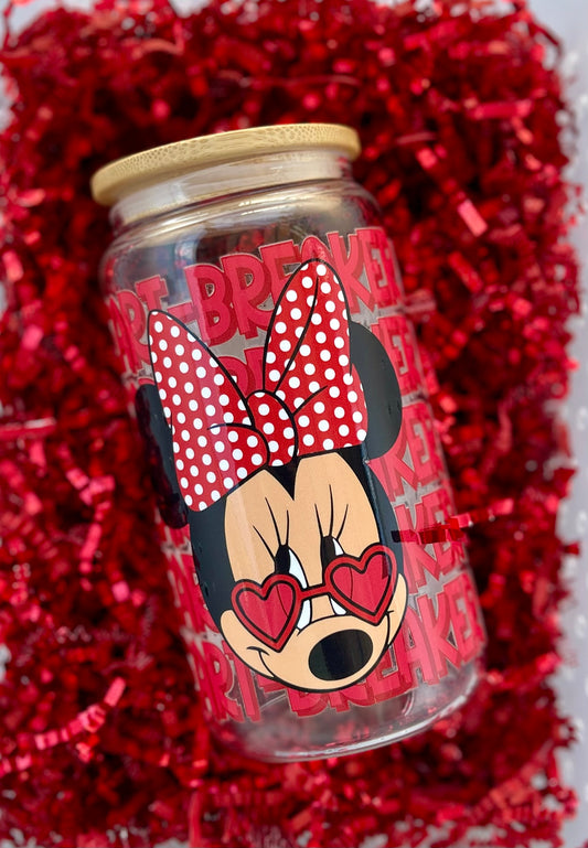 Heartbreaker Minnie – Sassy Valentine’s Glass Tumbler