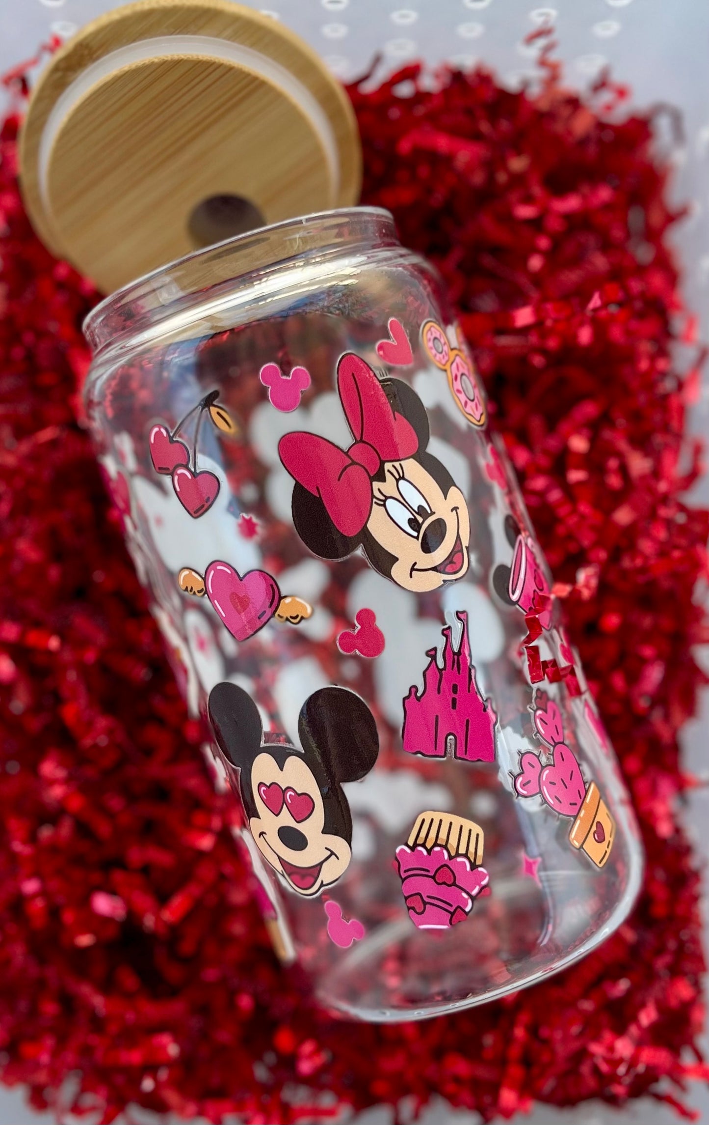 Disney Love & Magic – Minnie & Mickey Valentine’s Glass Tumbler