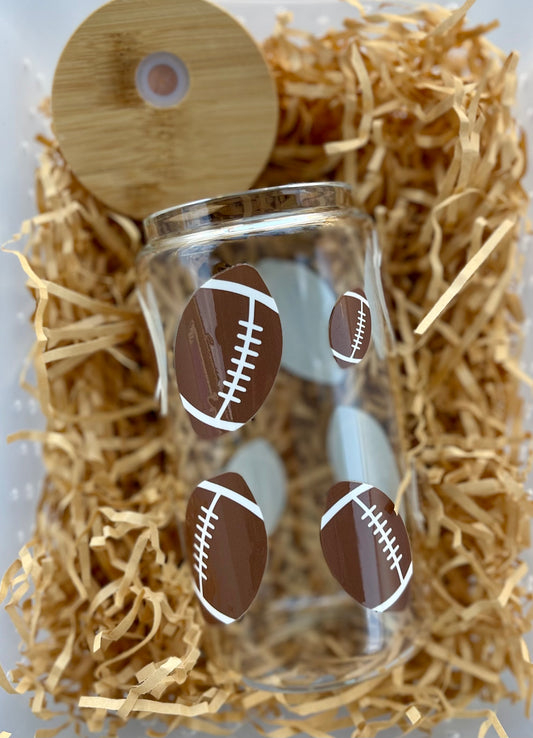 "Game Day Touchdown – Football Glass Tumbler"